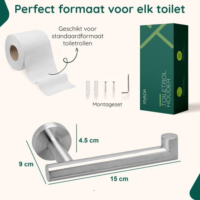 Xivada Toiletrolhouder mano inclusief schroefset rvs - 3193575 large
