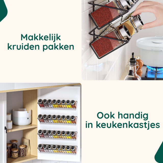 Xivada Kruidenrek ophangbaar muur metaal - set van 4 3193603 large