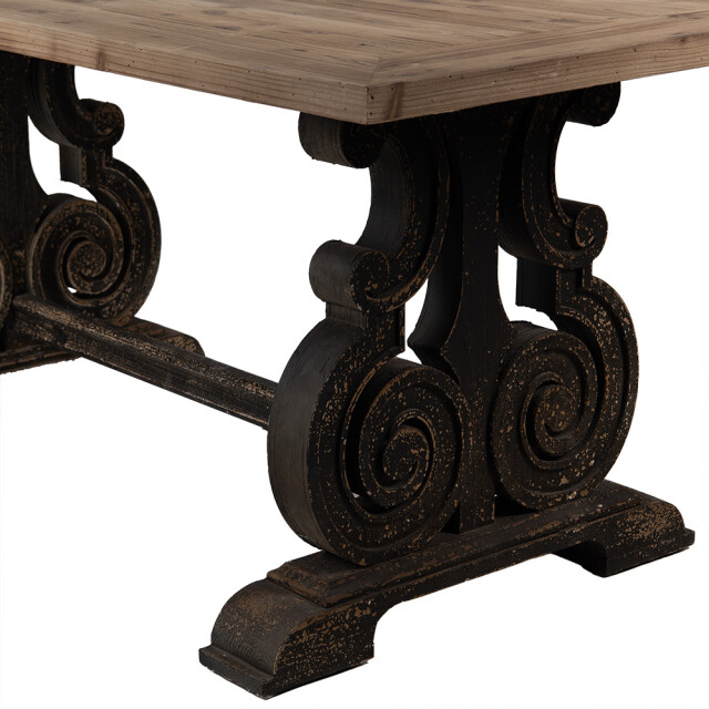 Clayre & Eef Eettafel 180x90x78 cm zwart hout 3196503 large