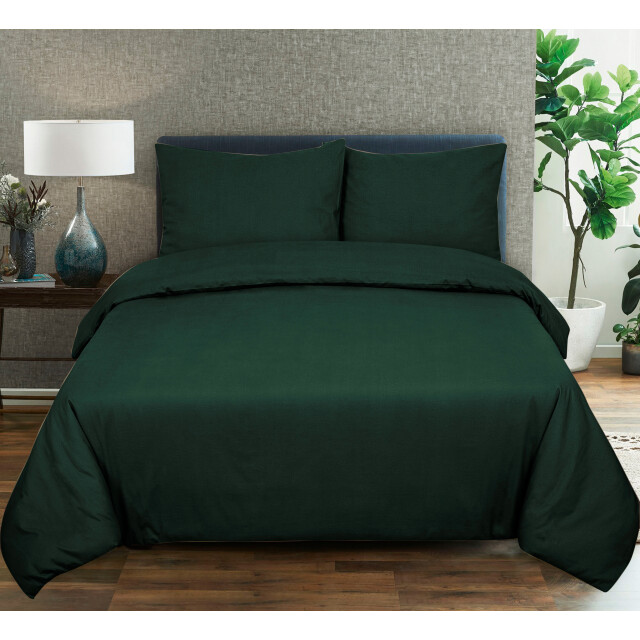 DoubleDry Dekbedovertrek 100% natuurlijk katoen eenpersoons 140x200/220 cm + 1 3013224 large