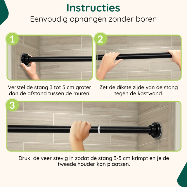 Xivada Kledingstang vigo zonder boren verstelbaar - 3193604 large