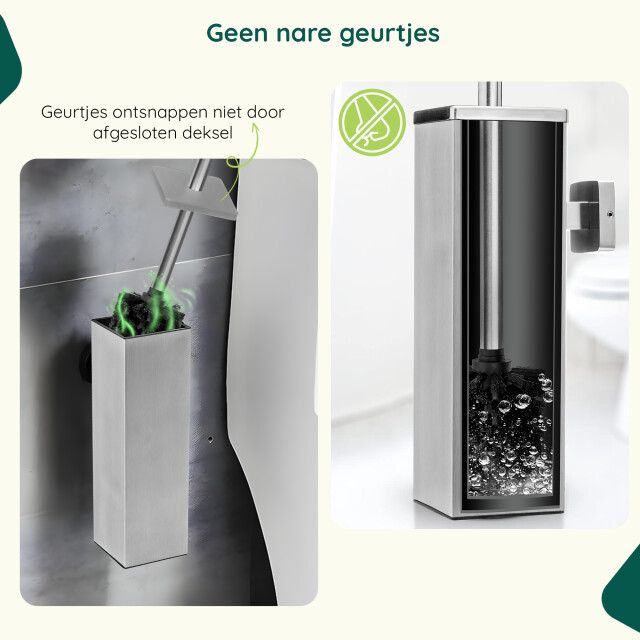 Xivada Toiletborsterhouder cira vierkant boren rvs zilver 3193620 large