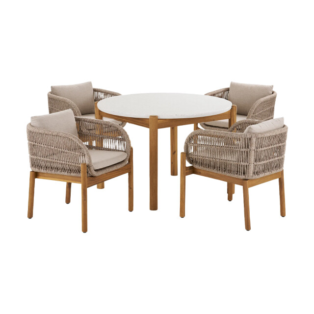 Artichok Teresa houten tuinset 5delig vier stoelen en een eettafel met 3196881 large