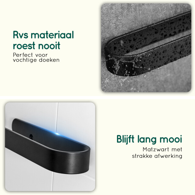 Xivada Handdoekrek chio inclusief schroeven plakstrip rvs 50 cm 3193581 large
