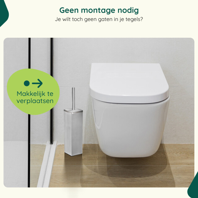 Xivada Toiletborsterhouder cira vierkant boren rvs zilver 3193620 large
