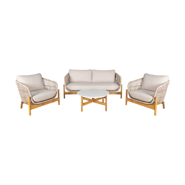 Artichok Teresa houten tuin loungeset 4delig 2 fauteuils, tweezitsbank en een 3196882 large