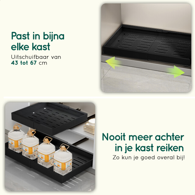 Xivada Keukenorganizer schuiflade aluminium verstelbaar - 3195482 large