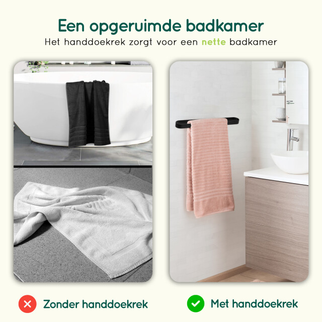 Xivada Handdoekrek chio inclusief schroeven plakstrip rvs 50 cm 3193581 large