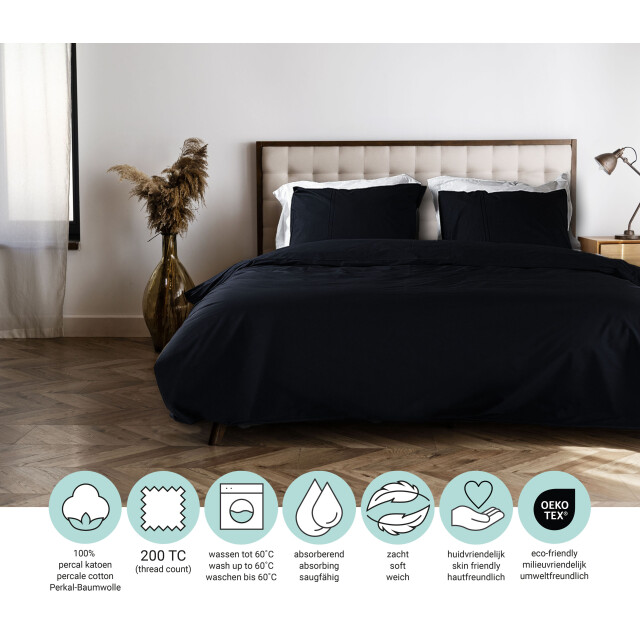 DoubleDry Dekbedovertrek 100% percal katoen eenpersoons 140x200/220 cm + 1 3031628 large