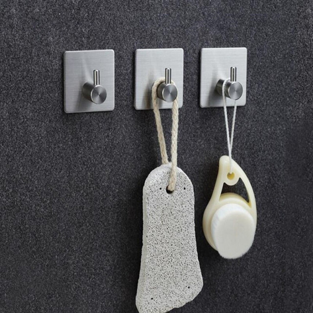 Xivada Handdoekhaken zelfklevend vierkant rvs – 3 stuks 3193641 large