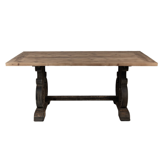 Clayre & Eef Eettafel 180x90x78 cm zwart hout 3196503 large