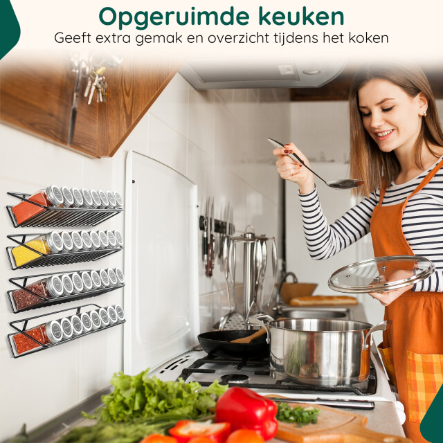 Xivada Kruidenrek ophangbaar muur metaal - set van 4 3193603 large