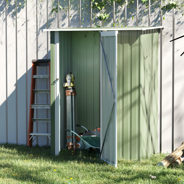4goodz Outsunny stalen tuinkast balkonkast 84x142x189 cm grijs 3196563 large