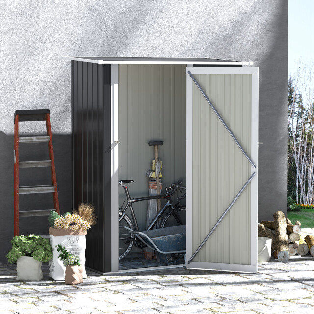 4goodz Outsunny stalen tuinkast balkonkast 84x142x189 cm - 3196562 large