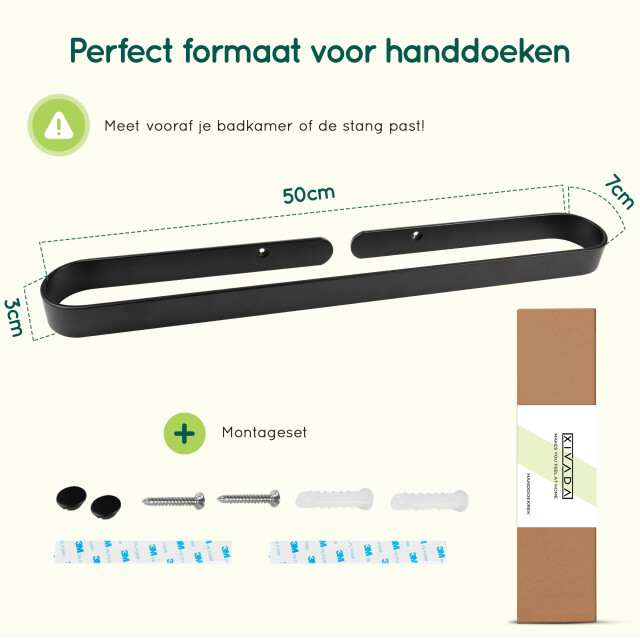 Xivada Handdoekrek chio inclusief schroeven plakstrip rvs 50 cm 3193581 large