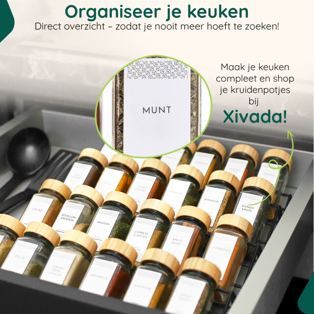 Xivada Kruidenrek zevo vrijstaand voor 24 potjes metaal - 3193584 large