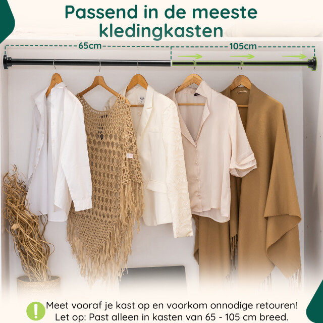Xivada Kledingstang vigo zonder boren verstelbaar - 3193604 large
