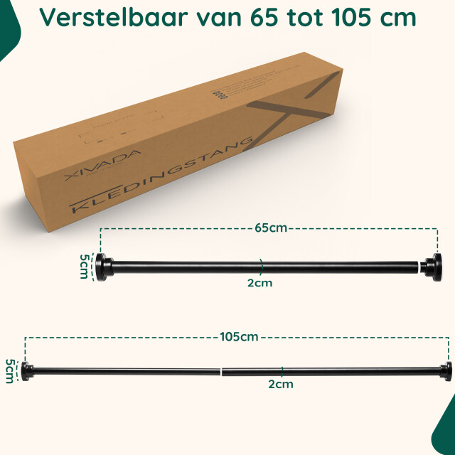 Xivada Kledingstang vigo zonder boren verstelbaar - 3193604 large