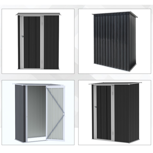 4goodz Outsunny stalen tuinkast balkonkast 84x142x189 cm - 3196562 large