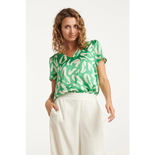 Smashed Lemon 25083 satin top met te animal print | 25083-530-000 large