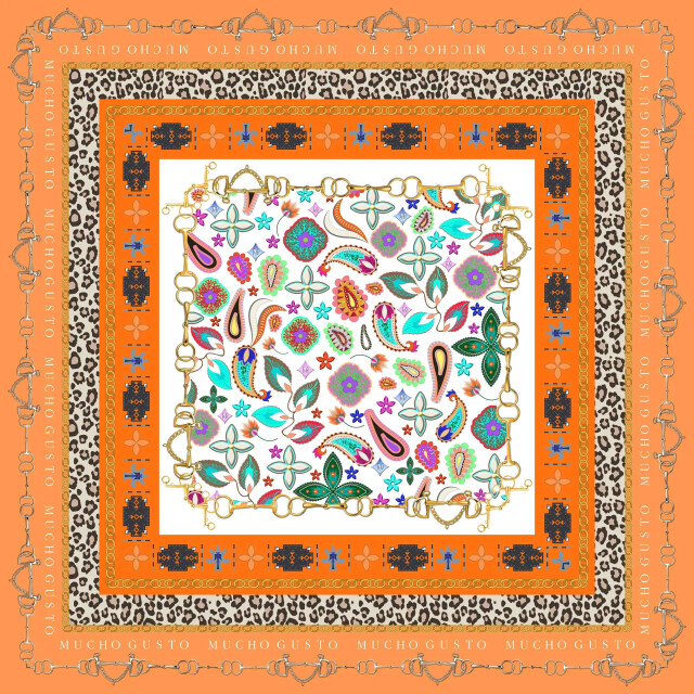 Mucho Gusto ® blouse giuliani oranje luipaardprint MUCHO GUSTO® Blouse Giuliani Oranje Luipaardprint large