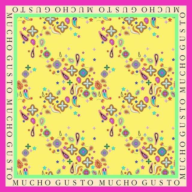 Mucho Gusto ® blouse giuliani geel symbool patchwork MUCHO GUSTO® Blouse Giuliani Geel Symbool Patchwork large