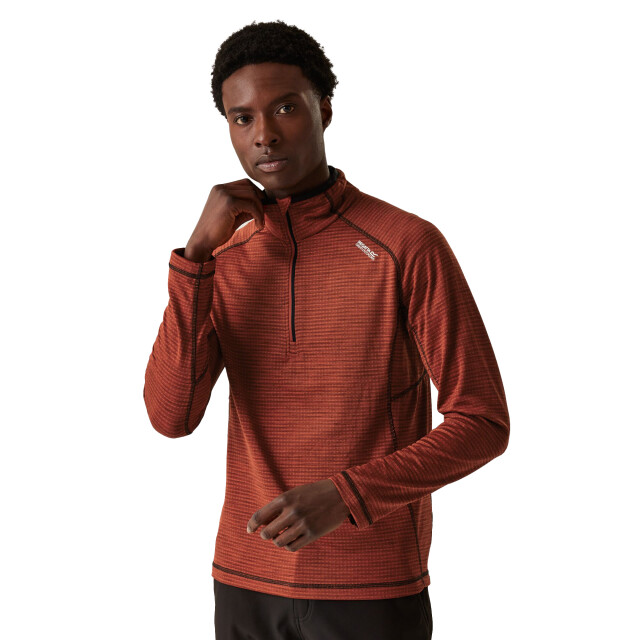 Regatta Heren yonder ii half zip fleece top UTRG11053_redochre large