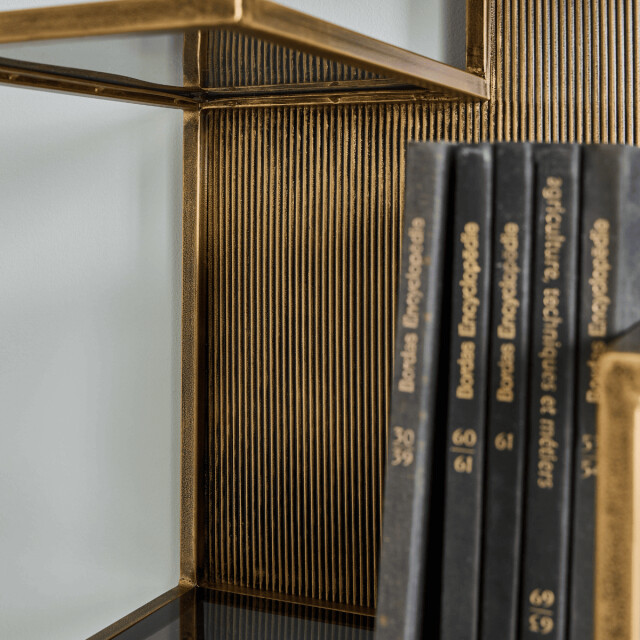 CaliCosy Boekenkast met planken van gerookt glas h180 cm tetris 3196908 large