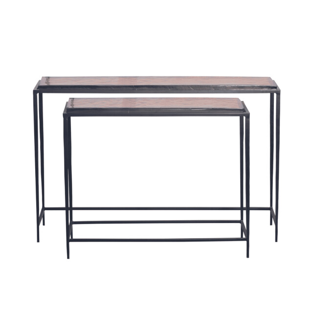 CaliCosy Grote console van gerookt glas en zwart metaal l110 cm igloo 3196906 large