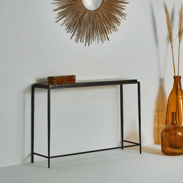 CaliCosy Grote console van gerookt glas en zwart metaal l110 cm igloo 3196906 large