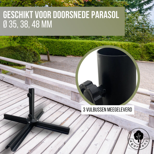 4gardenz ® parasol kruisvoet voor verzwaringstegels 77x77x31 cm - 3048916 large