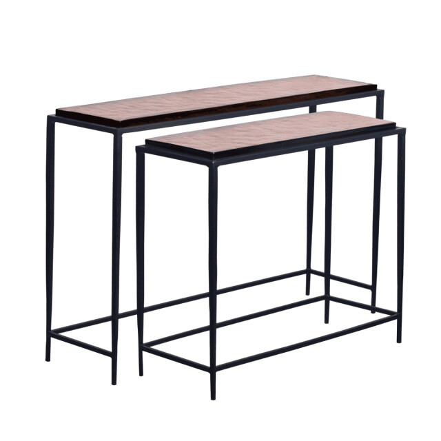 CaliCosy Grote console van gerookt glas en zwart metaal l110 cm igloo 3196906 large