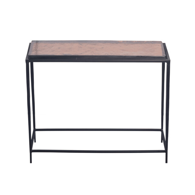 CaliCosy Kleine console van gerookt glas en zwart metaal l80 cm igloo 3196927 large