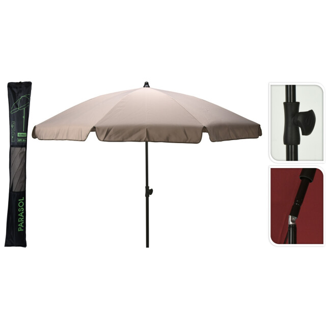 4goodz Tuinparasol/strandparasol met volant 200 cm zwarte buis - 3173379 large