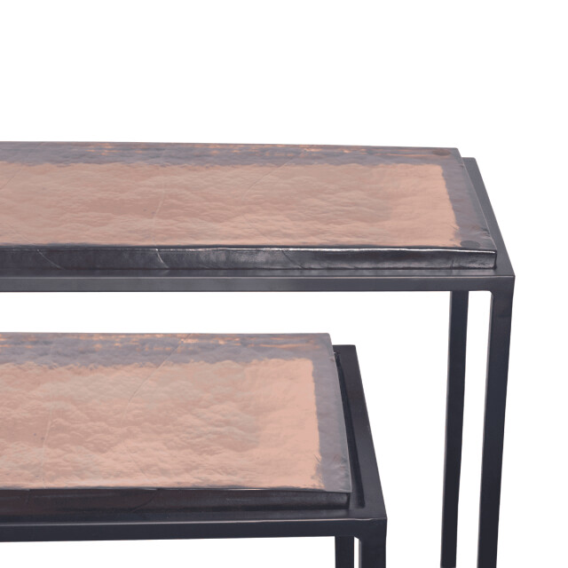 CaliCosy Grote console van gerookt glas en zwart metaal l110 cm igloo 3196906 large