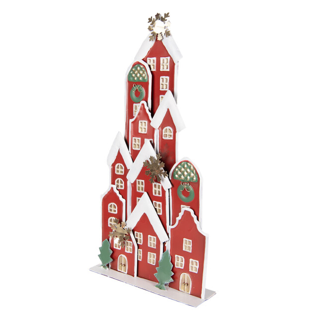 Clayre & Eef Kerstdecoratie beeld huis 28x8x56 cm metaal 3196868 large