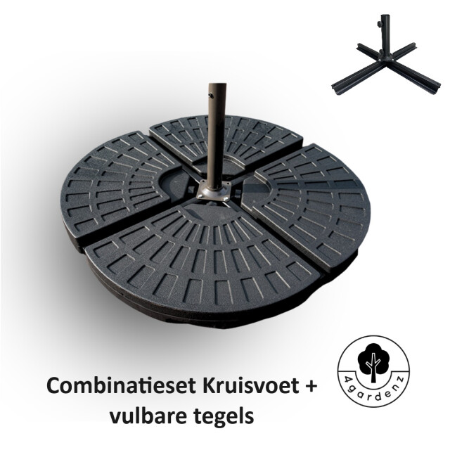 4gardenz ® combinatieset verzwaringsset met parasolvoet kruis 70 kg 3049020 large
