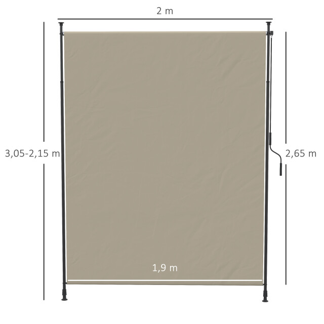 4goodz Outsunny verticale zonwering verticale luifel 200x305 cm zand 3196984 large