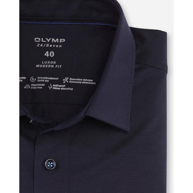 Olymp 24/seven modern fit overhemd met korte mouwen 074112-001-40 large