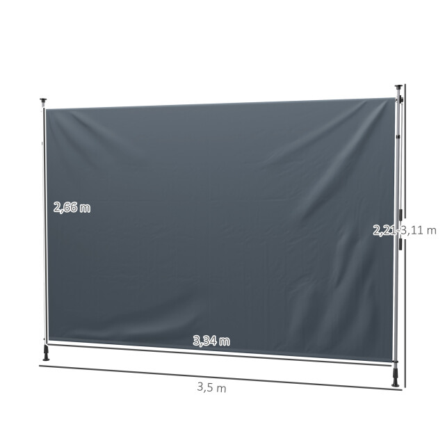 4goodz Outsunny verticale zonwering verticale luifel 350b x 221-311h cm - 3196986 large