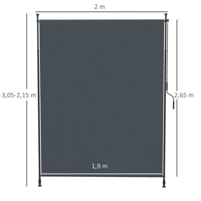 4goodz Outsunny verticale zonwering verticale luifel 200x305 cm - 3196988 large
