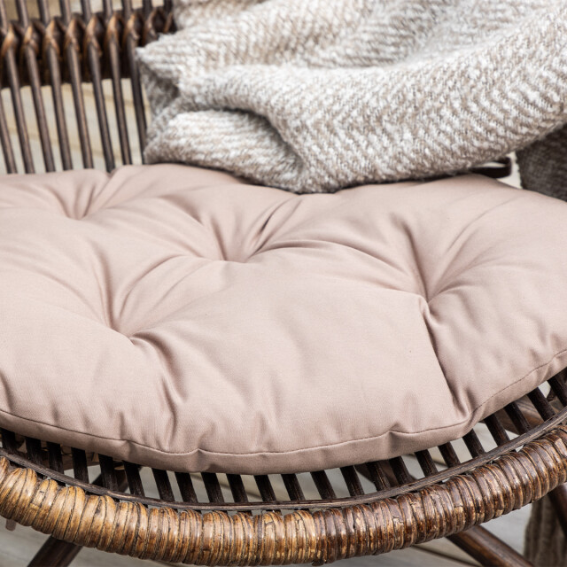 Nest Outdoor Aida rotan tuin fauteuil donker met voetenbankje en zitkussen 3196972 large