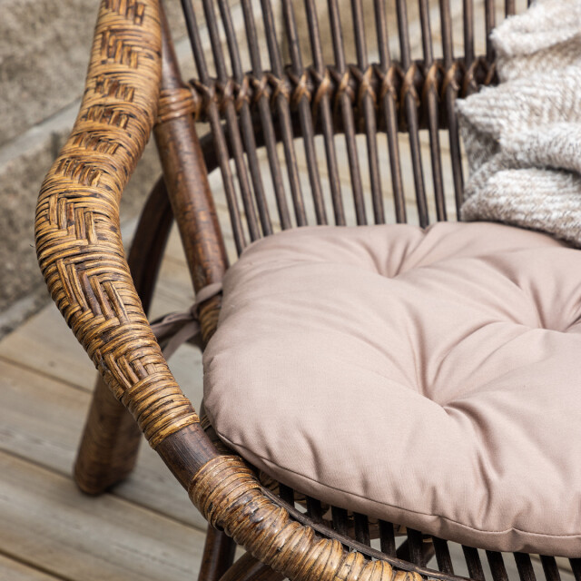 Nest Outdoor Aida rotan tuin fauteuil donker met voetenbankje en zitkussen 3196972 large