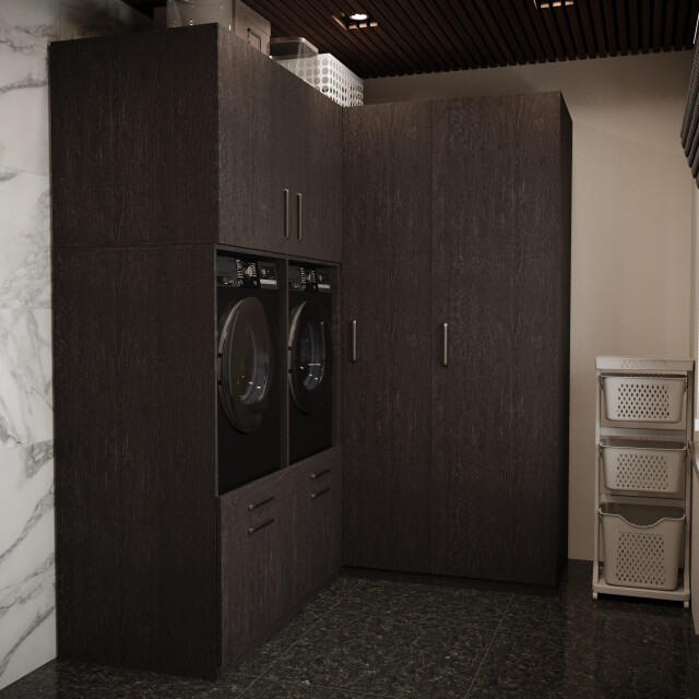 Wasophoogte Wasmachine kast milan Ébène 3196424 large