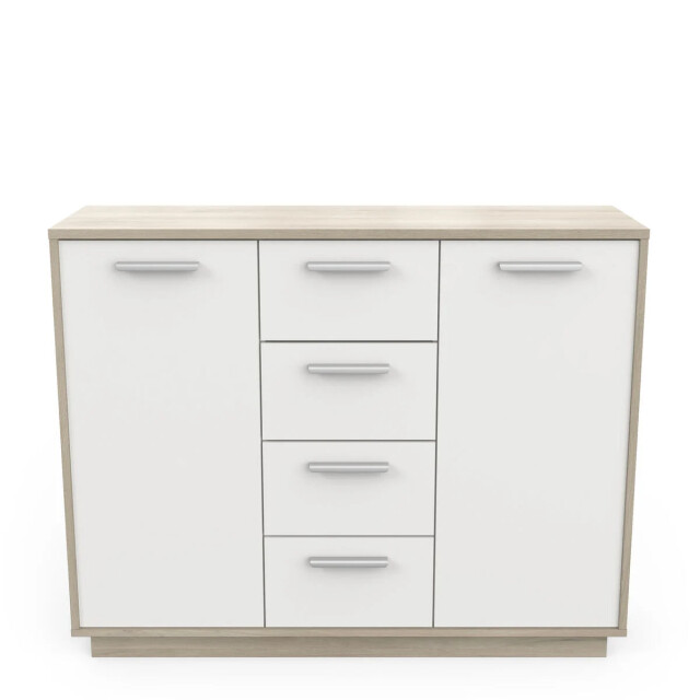 CaliCosy Buffet 2 deuren 4 laden, hout- en witdecor, l113 cm léo 2931889 large