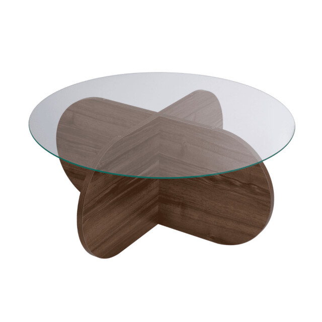 CaliCosy Salontafel met gekruiste poten en blad van gehard glas Ø75 cm aeris 3196980 large