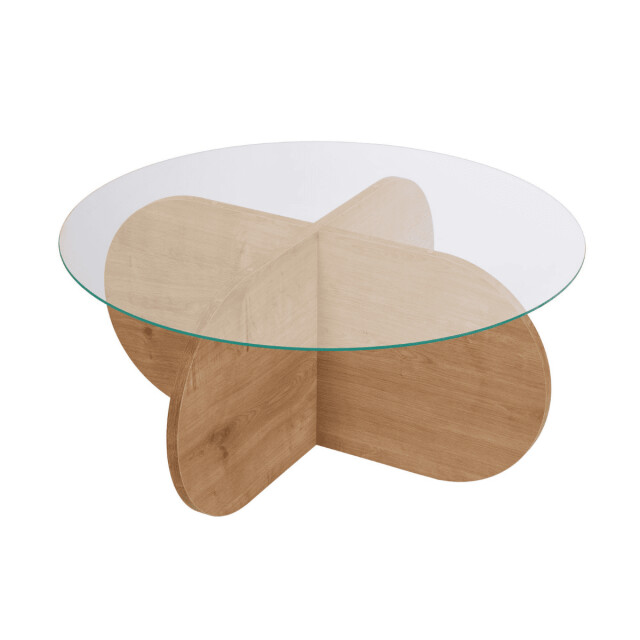 CaliCosy Salontafel met gekruiste poten en blad van gehard glas Ø75 cm aeris 3196978 large