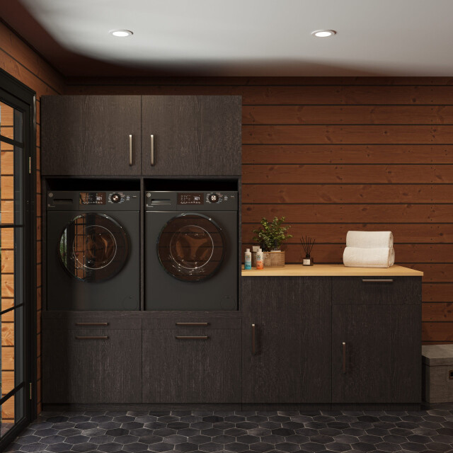 Wasophoogte Wasmachine kast chicago – Ébène 3196173 large