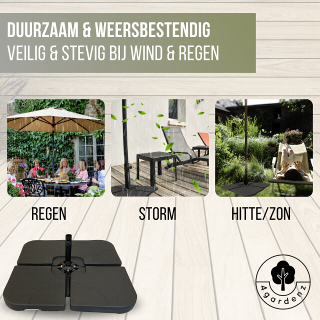 4gardenz ® combinatieset verzwaringsset met parasolvoet kruis vulbaar tot 80 kg 3049017 large