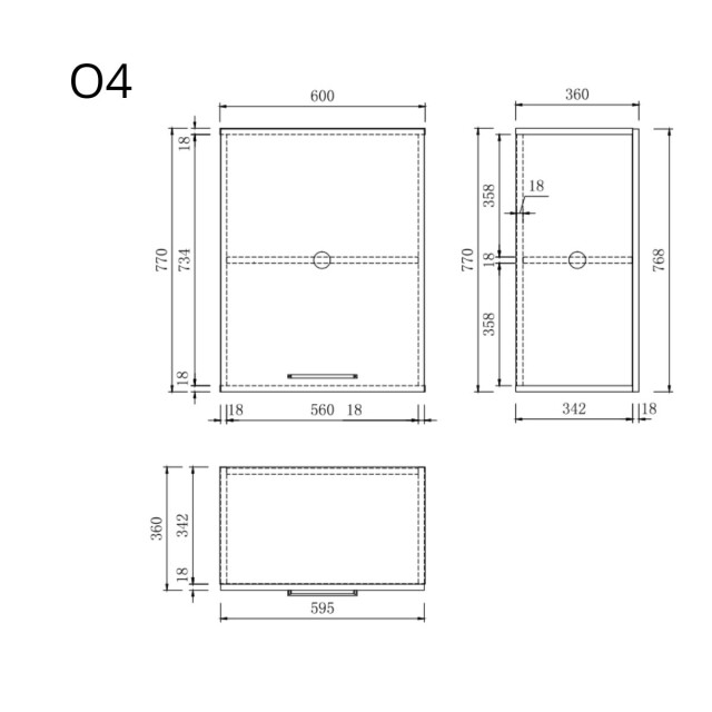Wasophoogte Keukenkast – module o4 – perle 3274617 large